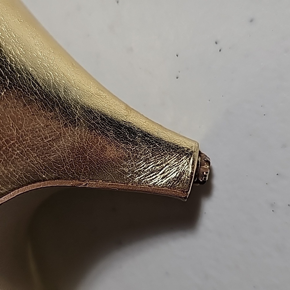 Styluxe Gold High heels Big Bow Low Heel Size 8 VGUG* - Picture 10 of 12